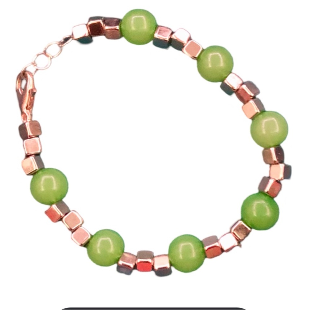 Green & Square Beaded Bracelet